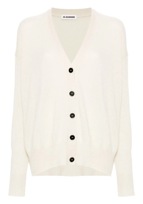 Jil Sander drop-shoulder cashmere cardigan - White