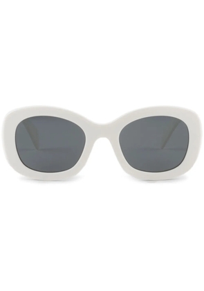 Prada Eyewear logo-embossed oversize-frame sunglasses - White