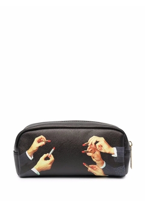 Seletti Lipstick wash bag - Black