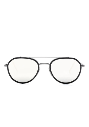 Thom Browne Eyewear pilot-frame mirrored sunglasses - Black