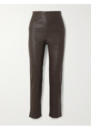 RÓHE - Leather Slim-leg Pants - Brown - FR 34,FR 36,FR 38,FR 40,FR 42,FR 44