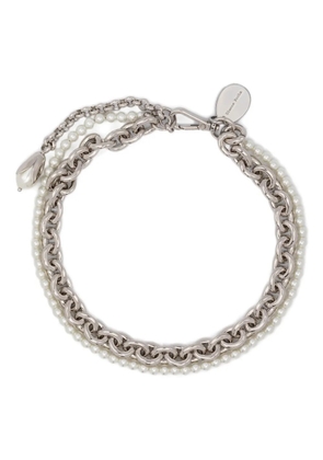 Simone Rocha faux pearl embellished necklace - Silver