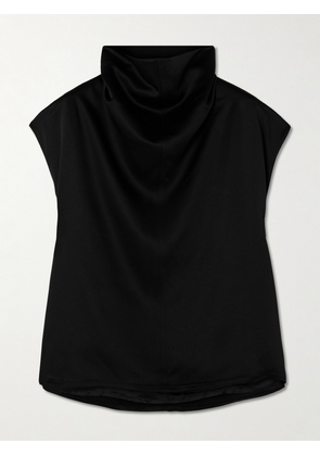 TOTEME - Draped Satin-crepe Blouse - Black - DK32,DK34,DK36,DK38,DK40,DK42