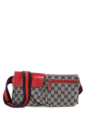 Gucci Pre-Owned Vintage Double GG Canvas with Leather belt bag - Brown