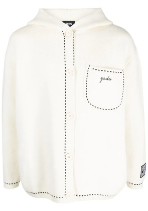 GCDS logo-embroidered hooded jacket - White