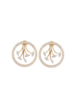 Ananya 18kt yellow gold Mogra marquise diamond hoops