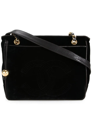 CHANEL Pre-Owned velvet shoulder bag - Black