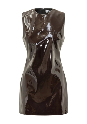 MSGM vinyl sleeveless mini dress - Brown