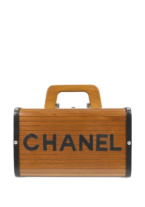 CHANEL Pre-Owned 1995 logo wooden handbag - Brown
