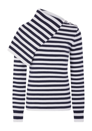 Rabanne asymmetrical striped sweater - Blue