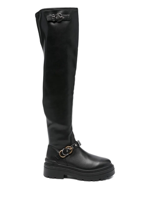 PINKO buckle-detail platform boots - Black