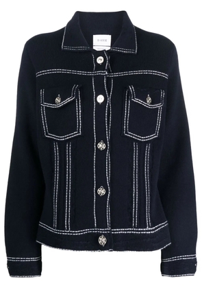 Barrie contrast-stitching denim-effect jacket - Blue