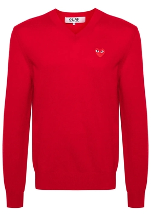 Comme Des Garçons Play Heart-patch wool jumper - Red