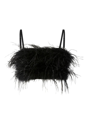 PINKO feather-embellished top - Black