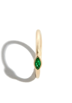 Jacquie Aiche 14kt yellow gold marquise emerald single hoop earring