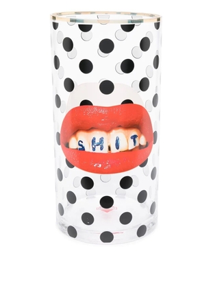Seletti Toiletpaper lips-print vase - Black