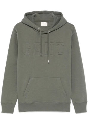 Gant logo-embossed hoodie - Green