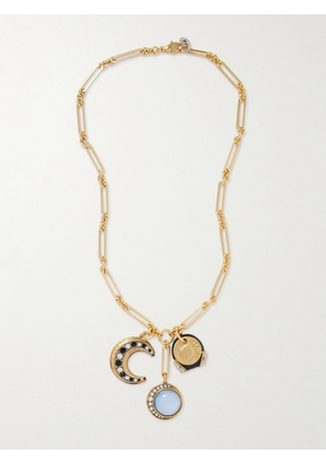 MAISON MAYLE - Trinity Reine Gold-plated, Crystal And Enamel Necklace - One size