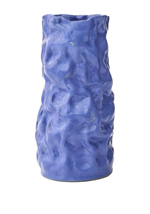 Siup Studio hammered-construction ceramic vase (15cm x 13cm)) - Blue