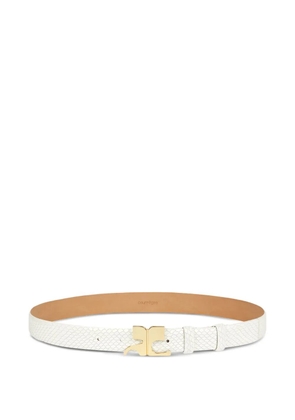 Courrèges Viper leather belt - White