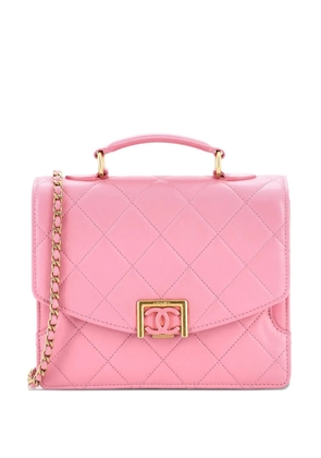 CHANEL Pre-Owned Square Top Handle Convertible Flap Bag Quilted Lambskin Small shoulder bag - Pink