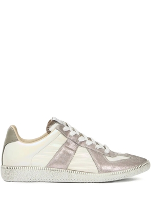 Maison Margiela Metallic leather sneakers - White