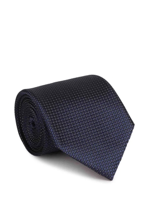 Zegna geometric-pattern silk tie - Blue