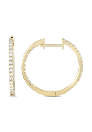 LB Exclusive 14K yellow gold Inside-Out diamond hoop earrings