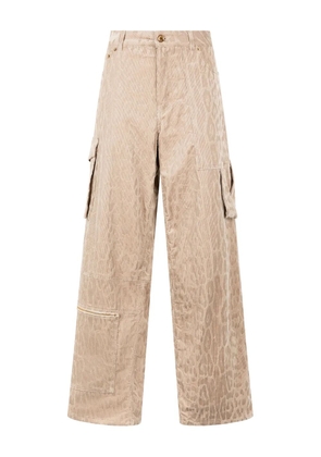Roberto Cavalli jaguar-print cargo pants - Neutrals