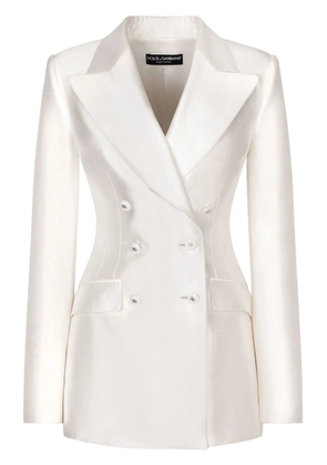 Dolce & Gabbana double-breasted silk blazer - White