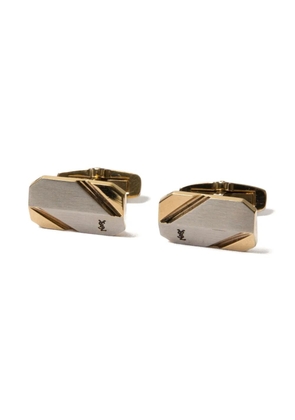 Saint Laurent Pre-Owned 1990s Cassandre-logo cufflinks - Gold