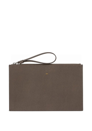 Doucal's leather document pouch - Grey