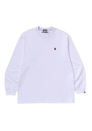 A BATHING APE® long-sleeve logo-patch T-shirt - White
