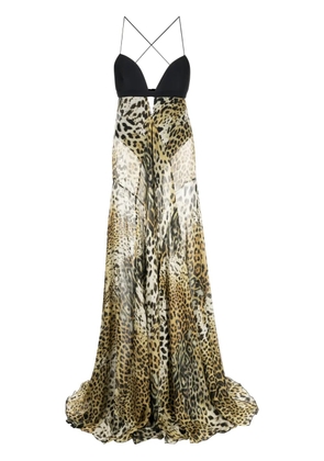 Roberto Cavalli leopard-print long dress - 504