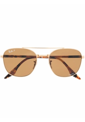 Ray-Ban tortoise aviator-frame sunglasses - Gold