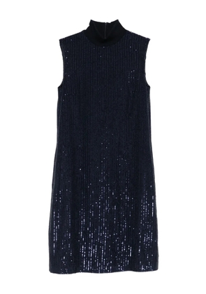 Peserico sleeveless sequin turtleneck midi dress - Blue