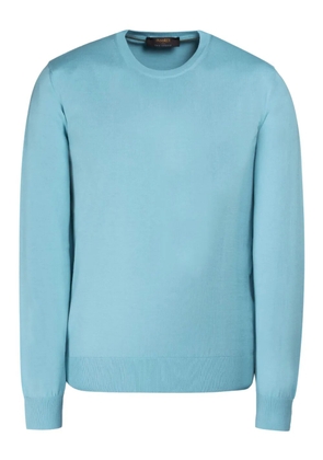 Moorer ORVIETO-SI5 crew-neck cotton sweater - Blue