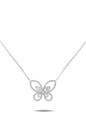 LB Exclusive 14K white gold Butterfly diamond necklace