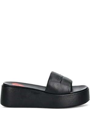 Love Moschino logo-detail platform heeled sandals - Black
