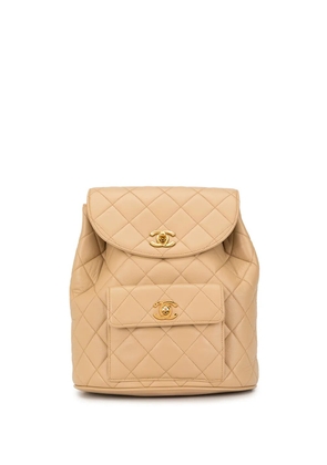 CHANEL Pre-Owned diamond quilted chain backpack - Neutrals