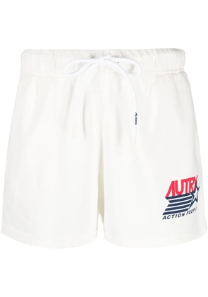 Autry logo print drawstring shorts - White