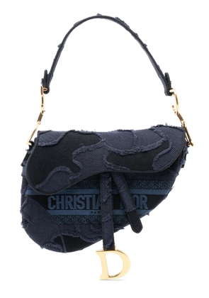 Christian Dior Pre-Owned 2019 Camouflage Embroidered Canvas Saddle Bag shoulder bag - Blue