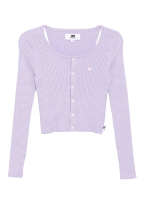CHOCOOLATE logo-badge top cardigan set - Purple