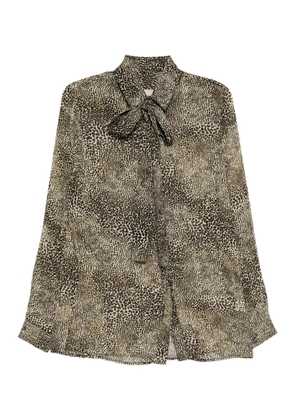 Elie Saab animalier-print shirt - Brown