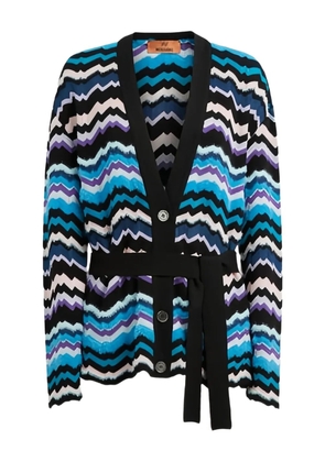 Missoni chevron tie cardigan - Blue