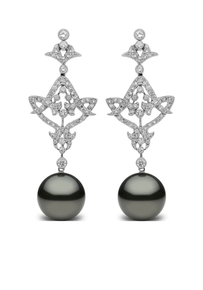 Yoko London 18kt white gold Tahitian-pearl and diamond earrings - Silver