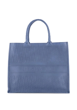 Christian Dior Pre-Owned Book Oblique Embossed Calfskin Large tote bag - Blue