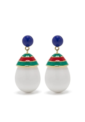Eshvi mini striped drop earrings - White