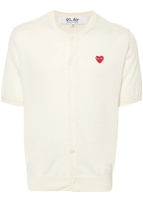 Comme Des Garçons Play Heart-patch wool cardigan - White