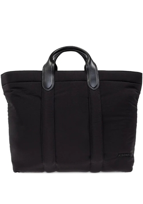 Jacquemus The Bambino padded leather-handle tote bag - Black